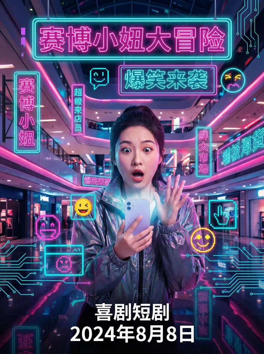 冰火人体 搞笑喜剧短剧 - 赛博小妞大冒险海报